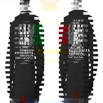 Italian Grandpa Father's Day Back Print Long Sleeve T-shirt | Mazezy