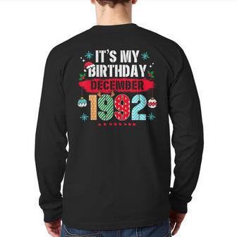 It's My Birthday December 1992 31 Years Old Retro Christmas Back Print Long Sleeve T-shirt | Mazezy