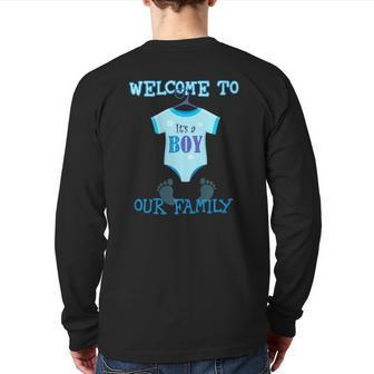 It's A Boy Baby Shower Party New Baby Premium Back Print Long Sleeve T-shirt | Mazezy CA
