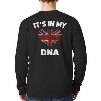 It's In My Dna British Flag Union Jack Britain Uk Back Print Long Sleeve T-shirt - Monsterry