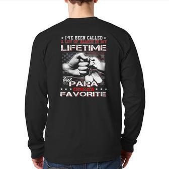 I've Been Called A Lot Of Names Papa Is My Favorite Back Print Long Sleeve T-shirt | Mazezy