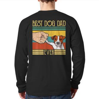 Jack Russel Best Dog Dad Ever Apparel Dog Daddy Mens Back Print Long Sleeve T-shirt | Mazezy
