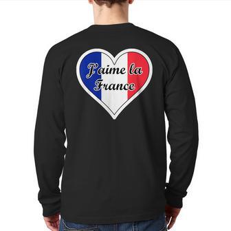 J'aime La France Flag I Love French Culture Paris Francaise Back Print Long Sleeve T-shirt - Monsterry AU