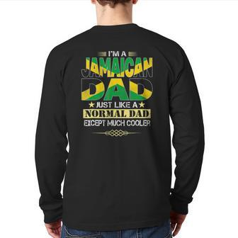 Jamaican Dad Father's Day Back Print Long Sleeve T-shirt | Mazezy