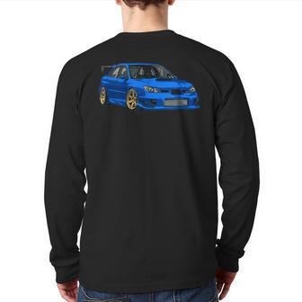 Jdm Car Rally Blue Back Print Long Sleeve T-shirt - Monsterry DE