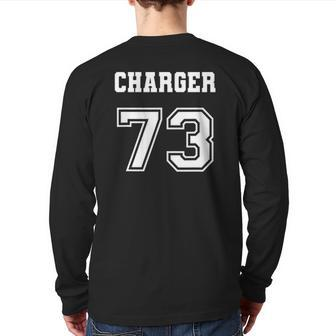 Jersey Style Charger 73 1973 Old School Classic Muscle Car Back Print Long Sleeve T-shirt | Mazezy AU