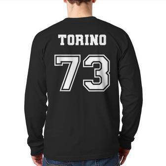 Jersey Style Torino 73 1973 Muscle Classic Car Back Print Long Sleeve T-shirt | Mazezy