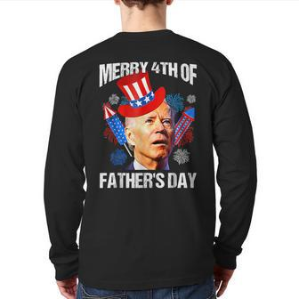 Joe Biden Confused Merry 4Th Of Fathers Day Fourth Of July Back Print Long Sleeve T-shirt | Mazezy UK