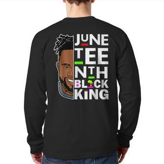 Junenth Black King Melanin Father Dad Men Son Dad Da Boys Back Print Long Sleeve T-shirt | Mazezy