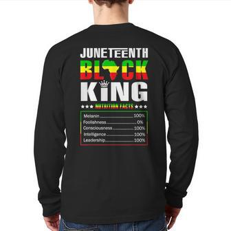 Junenth Black King Nutritional Facts Dad Boys Fathers Day Back Print Long Sleeve T-shirt | Mazezy AU