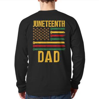 Junenth Dad 1865 Family Black African Father Daddy Papa Back Print Long Sleeve T-shirt | Mazezy
