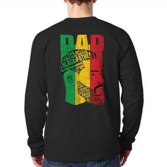 Junenth Dad Father's Day Strong Noble Black Men Dad Back Print Long Sleeve T-shirt | Mazezy