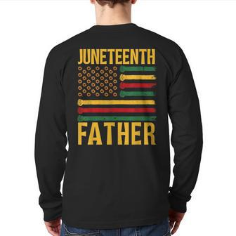 Junenth Father 1865 African Family Black Dad Daddy Papa Back Print Long Sleeve T-shirt | Mazezy