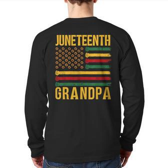 Junenth Grandpa African Black Family 1865 Granddad Back Print Long Sleeve T-shirt | Mazezy