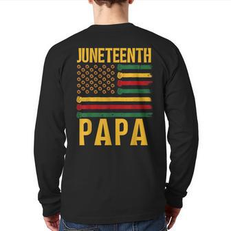 Junenth Papa 1865 Family Black African Dad Father Daddy Back Print Long Sleeve T-shirt | Mazezy