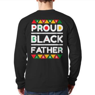 Junenth Proud Black Father For Father's Day Back Print Long Sleeve T-shirt | Mazezy