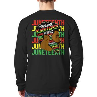 Junenth Proud Black Men Fathers Day Black History African Back Print Long Sleeve T-shirt | Mazezy