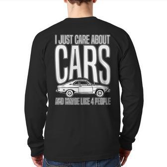 I Just Care About Cars Car Lover Enthusiasts Back Print Long Sleeve T-shirt - Monsterry UK