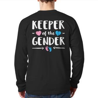 Keeper Of Gender Reveal Gender Reveal Announcement Back Print Long Sleeve T-shirt - Monsterry CA