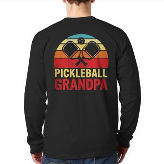 Kick & Rock Pickleball Grandpa Illustration Graphic s Back Print Long Sleeve T-shirt | Mazezy