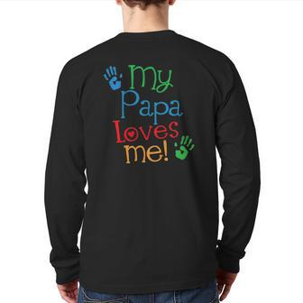 Kids My Papa Loves Me Back Print Long Sleeve T-shirt | Mazezy