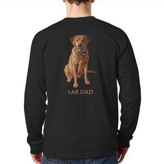 Lab Dad Fox Red Labrador Retriever Dog Lovers Pullover Back Print Long Sleeve T-shirt | Mazezy