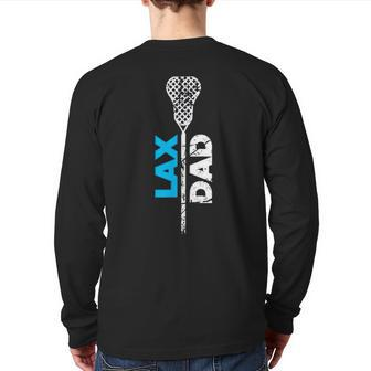 Lax Dad Lacrosse Blue Back Print Long Sleeve T-shirt | Mazezy CA