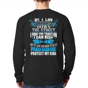 As I Lay Rubber Down The Street Drag Racing Back Print Long Sleeve T-shirt - Monsterry DE