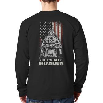 Let's Go Brandon Veteran Us Army Battle Flag Idea Back Print Long Sleeve T-shirt | Mazezy