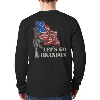 Let's Go Brandon Veteran Us Army Battle Flag Idea Back Print Long Sleeve T-shirt | Mazezy