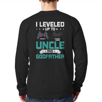 I Leveled Up To Uncle Video Gamer Uncle Back Print Long Sleeve T-shirt | Mazezy
