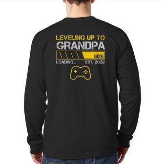 Leveling Up To Grandpa Est 2022 Loading Gaming Family Back Print Long Sleeve T-shirt | Mazezy