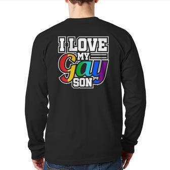 Lgbt Lesbian Gay Pride I Love My Gay Son Back Print Long Sleeve T-shirt | Mazezy AU