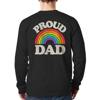 Lgbtq Proud Dad Gay Pride Lgbt Ally Rainbow Father's Day Back Print Long Sleeve T-shirt | Mazezy AU