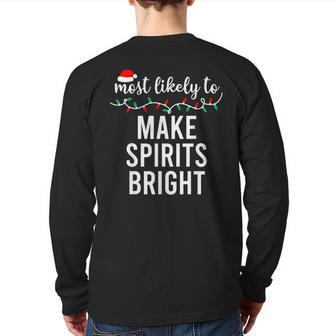 Most Likely To Christmas Matching Family Pajamas Back Print Long Sleeve T-shirt - Monsterry UK
