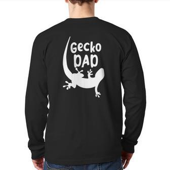 Lizard Lover Gecko Dad Father's Day Back Print Long Sleeve T-shirt | Mazezy