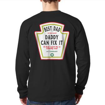 I Love My Dad Best Dad Daddy Of The World Can Fix It Back Print Long Sleeve T-shirt | Mazezy AU