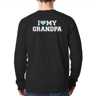 I Love My Grandpa Back Print Long Sleeve T-shirt | Mazezy