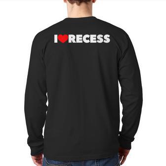 I Love Heart Recess Back Print Long Sleeve T-shirt - Monsterry AU