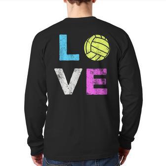 Love Volleyball American Team Fan Back Print Long Sleeve T-shirt - Monsterry UK