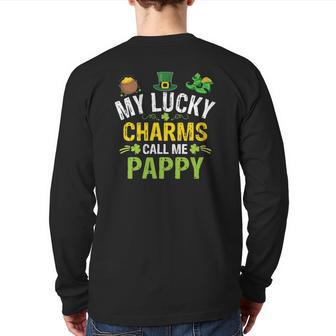 My Lucky Charms Call Me Pappy St Patrick's Day Matching Back Print Long Sleeve T-shirt | Mazezy