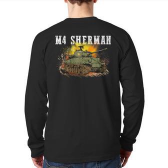 M4 Sherman The Ww2 Tank A Wwii Army Tank For Military Boys Back Print Long Sleeve T-shirt - Monsterry DE