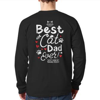 Maine Coon Dad Best Cat Dad Ever Back Print Long Sleeve T-shirt | Mazezy