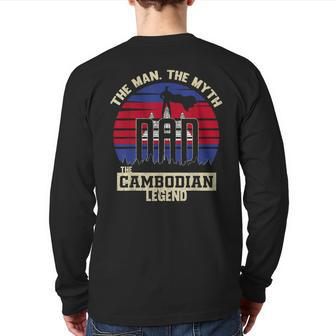 The Man The Myth The Cambodian Legend Dad Back Print Long Sleeve T-shirt | Mazezy CA