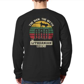 The Man The Myth The Lithuanian Legend Dad Back Print Long Sleeve T-shirt | Mazezy