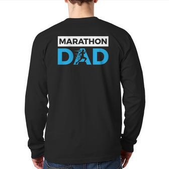Marathon Dad Sport Running Father's Day Back Print Long Sleeve T-shirt | Mazezy