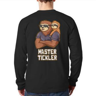 Master Tickler Naughty Dad Playful Daddy Dad Jokes Back Print Long Sleeve T-shirt | Mazezy