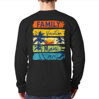 Maui Hawaii 2024 Hawaiian Vacation Matching Family Group Back Print Long Sleeve T-shirt | Mazezy