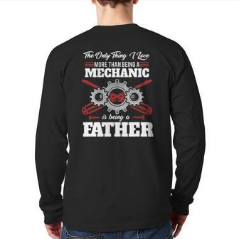 Mechanic Father Machines Car Vehicles Tools Mechanical Back Print Long Sleeve T-shirt | Mazezy UK