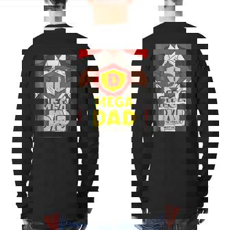 Mega Dad I African American Fathers Day Back Print Long Sleeve T-shirt | Mazezy